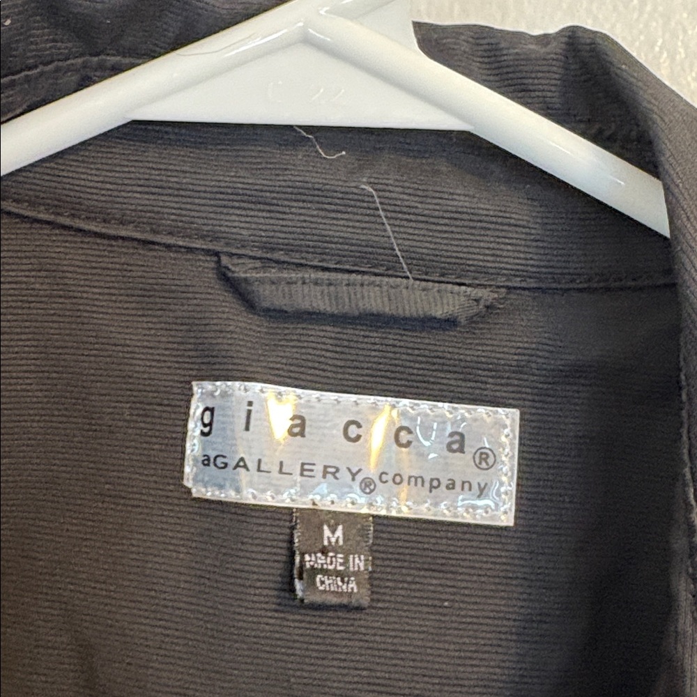 Giacca Black Belted Button Up Jacket - image 5